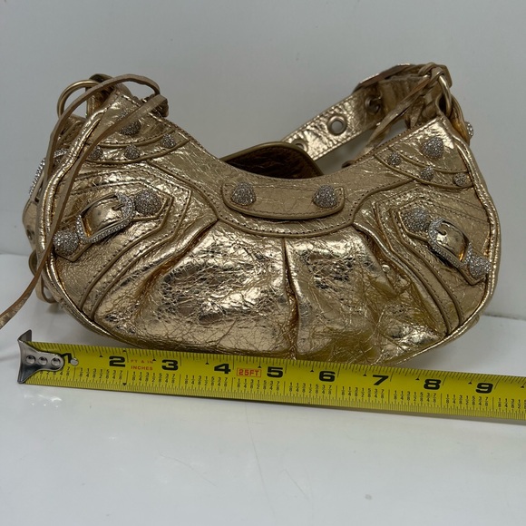 Balenciaga Le Cagole Rhinestone Bag XS Gold - Picture 6 of 8